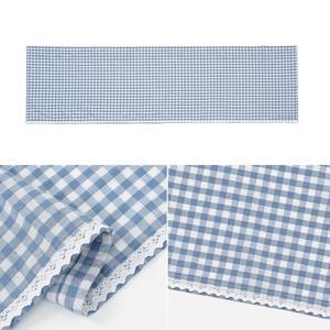 요비월드 체크 바란스 커튼 150X45CM 블루 미니바란스 가림막천 미니커튼