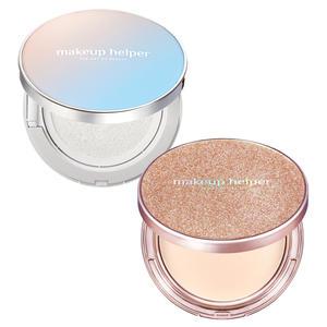 메이크업헬퍼 저자극 비건 에센스 선쿠션 20g 아트 팩트 로즈글리터 25g 세트