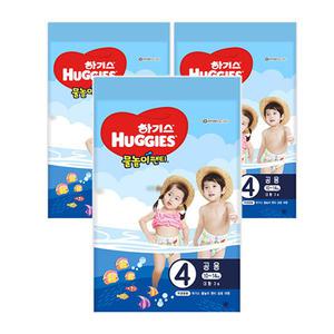 R하기스 물놀이팬티 기저귀 4단계 남여공용3p X3