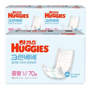 하기스 크린베베 일자형 기저귀 중형70p X3