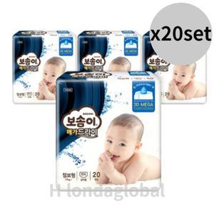 보솜이 메가드라이 남아용 점보 팬티 기저귀 20매 X80팩