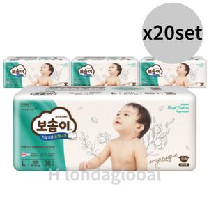 보솜이 리얼코튼 오가니크 대형 밴드 기저귀 36매 X80팩