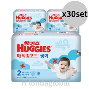 하기스 매직 썸머 2단계 밴드형 공용 기저귀 56매 X90팩