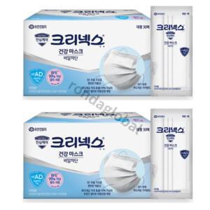 크리넥스 비말차단 건강마스크 대형 KFAD 흰색 60개입