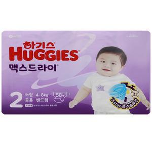 하기스 2024 맥스드라이밴드 2단계 소형 58매x2팩/공용