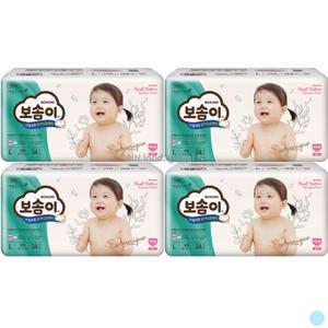 보솜이 오가니크 팬티형 여아 기저귀 대형 34p 4팩