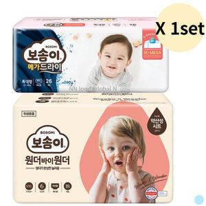 보솜이 팬티 기저귀 여아 점보 18p + 여아 26p 특대