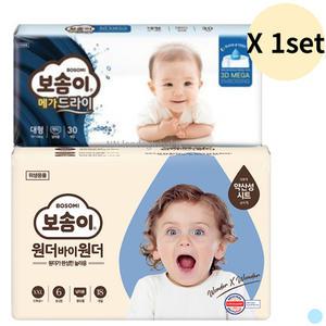 보솜이 팬티 기저귀 남아 점보 18p + 남아 30p 대형