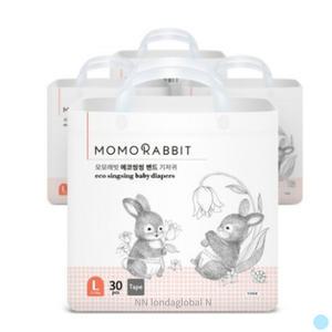 모모래빗 에코씽씽 밴드 공용 기저귀 대형 30p 4팩