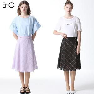[EnC] 체크 A라인 스커트