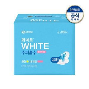 화이트 수퍼흡수 생리대 날개형 중형 18개입