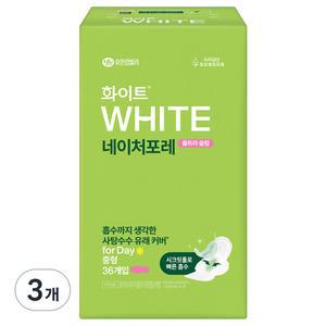 화이트 네이처포레 생리대 알뜰팩 울트라 중형 날개형 36개입 3개
