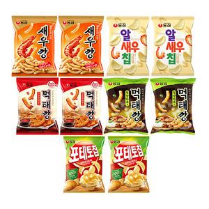 먹태깡세트4 (먹태깡고추마요, 2개, 먹태깡, 2개, 새우깡, 2개, 포테토칩, 2개, 알새우칩, 2개)