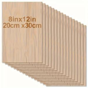 얇은합판 나무 목재 원목 공예용 판 20x30cm-2mm 두께 합판 레이저 절단용 매끄러운 사각 부 4개 812개