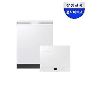 삼성전자 비스포크 25년형 14인용 식기세척기 열풍건조 3구 인덕션 세트 DW80F73X1UEW+NZ63DB607CFH 화이트 빌트인