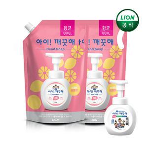 아이깨끗해 대용량 핸드워시 레몬 1.8L리필x2개 + 250ml 공용기x1개 (합계 3.6L 대용량)