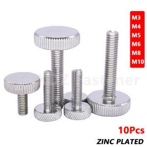 M6 도금 6MM GB835 탄소강 10PCS 손잡이 M4 M8 그립 50MM 플랫 아연 M3 M10 M5 나사 널링 볼트
