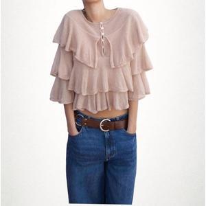 국내배송 자라 ZARA 여성 프릴 니트 탑 3456100926 953771