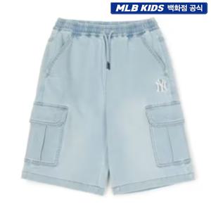 [MLB키즈](센텀시티점)(백화점 공식) 25SS 져지데님 5부 카고 팬츠 NY (L.Blue) 7ADPB0853-50BLL