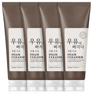 우유에빠지다 우유 폼클렌징 곡물/녹차 220ml 4개
