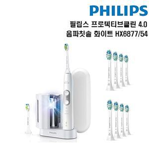 [필립스][필립스] 프로텍티브클린 4.0 음파칫솔 화이트 HX6877/54 + 칫솔모 8개 더!