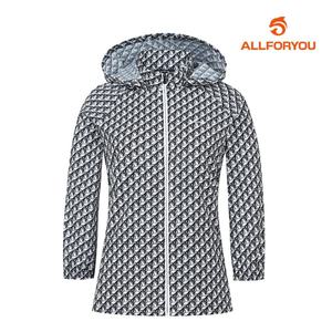 [올포유][올포유] 23SS 여성 후드 탈부착 기하학 프린트 점퍼 AWJUM3371-199_G