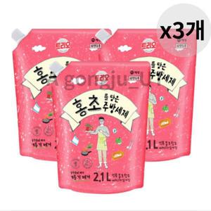 트리오 홍초를 담은 주방 세제 퐁퐁 리필 2.1L 9개