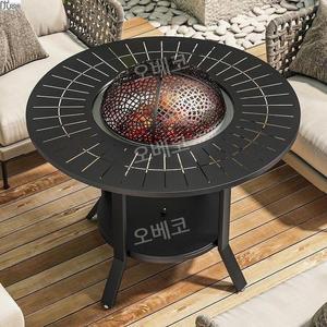 바베큐테이블세트 그릴식탁의자 주택 숯불 발코니 단철 야외 베란다 펜션