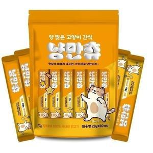 양많은 고양이 짜먹는 간식 냥만츄 대용량  황태 면역력 츄르 28g 40개입