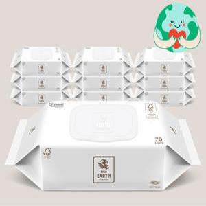 리꼬 어스 생분해물티슈 70매 10개 레이온100% 68gsm 아기물티슈 저자극 행사가19900