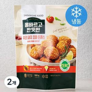 올바르고 반듯한 우리 돼지 꼬마 돈까스 (냉동) 500g, 2개 one option
