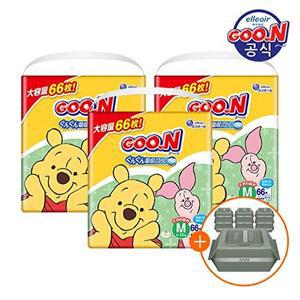 [군 기저귀] 디즈니에디션 스피드흡수 팬티 중형(M) 66P x 3팩+물티슈 증정