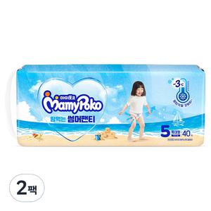 마미포코 2024 안심 샘방지 땀먹는 팬티 아기기저귀 여아용 5단계 80매