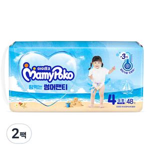 마미포코 2024 안심 샘방지 땀먹는 팬티 아기기저귀 여아용 4단계 96매