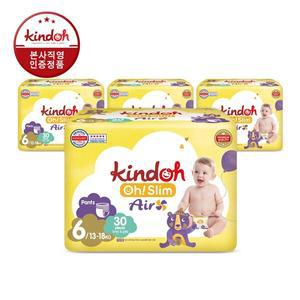 킨도 오슬림 에어 팬츠 기저귀 6단계 점보(13∼18kg) 30매x4팩