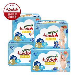 킨도 오슬림 썸머팬츠 팬티형 기저귀 4단계 ∼ 7단계 1BOX(4팩)