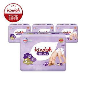 킨도 뉴올데이 밴드형 프리미엄 기저귀 5단계 특대형(11∼20kg) 28매x4팩
