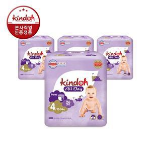 킨도 뉴올데이 팬티형 프리미엄 기저귀 4단계 대형(10∼14kg) 26매x4팩
