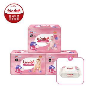 킨도 뉴업앤플레이 팬티형 프리미엄 기저귀 4단계 ∼ 6단계 2박스(3팩+3팩)+아기물티슈 1BOX 증정