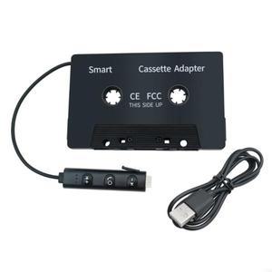 15YA 호환 5.1 차량용 카세트 테이프 어댑터 핸즈프리 통화 USB 충전 기능이있는 무선