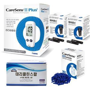[태리]아이센스 케어센스2 플러스 혈당계 +혈당시험지 110매+채혈침100개+알콜솜100매 당뇨 측정