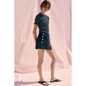 [정품] 자라 치마 데일리 직장인 출근룩 ZARA 버튼 스커트 팬츠 - 네이비588911