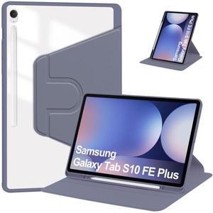삼성 탭 S10 FE 플러스 케이스(펜 홀더 포함) 갤럭시 fe sm-x620 13.1인치용 360 회전 아크릴 스탠드 커버