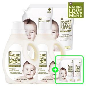 아기섬유유연제 용기형 1800ml 2개+1300ml 2팩+[GIFT]850ml 2팩 총 6개[향선택가능]