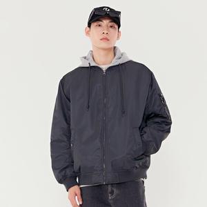 [체이스컬트] 공용 후드 탈부착 패딩 항공 점퍼-BFRU4121C0G