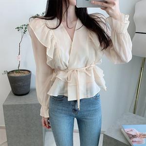 샤랄라 프릴 랩블라우스 T16479
