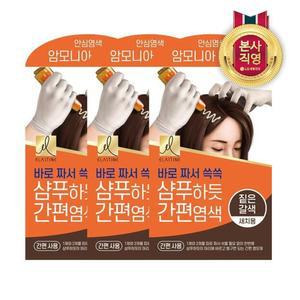 엘라스틴 샴푸하듯 간편염색 짙은갈색 60gx3개