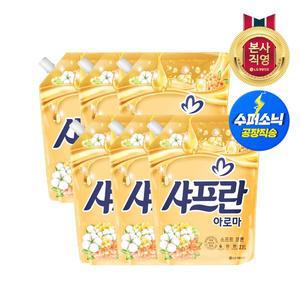 [엘지생활건강]샤프란 아로마 소프트 코튼 리필 2.1L x6개_섬유유연제