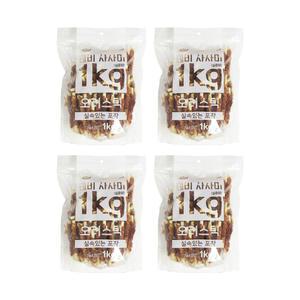 테비 사사미 1kg 오리스틱 x4봉 대용량 강아지간식