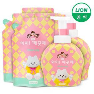 아이깨끗해X어프어프 대용량 490ml용기 2개+450ml리필 4개 화이트릴리